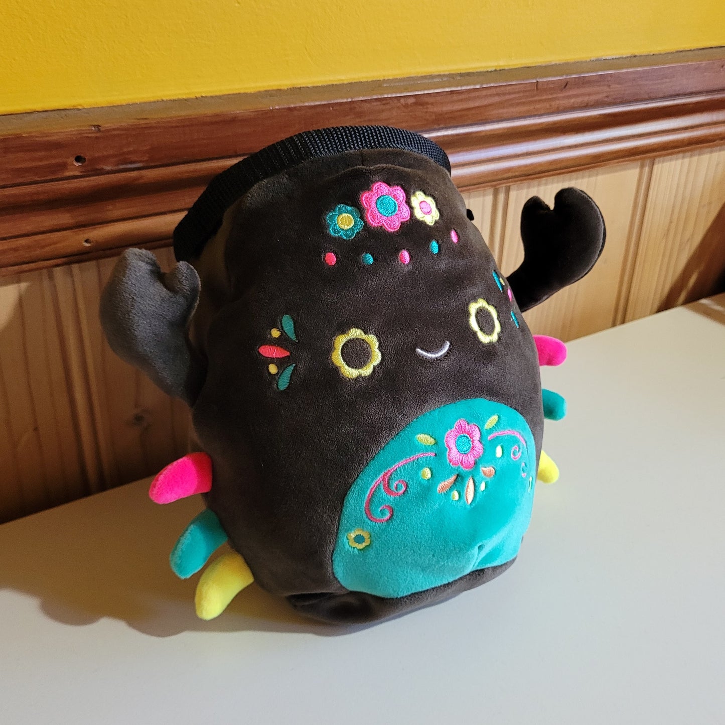 Embroidered Sugar Skull Scorpion Rock Climbing Chalk Bag