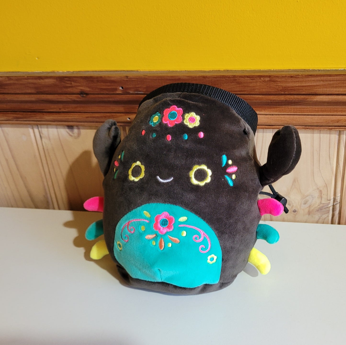 Embroidered Sugar Skull Scorpion Rock Climbing Chalk Bag