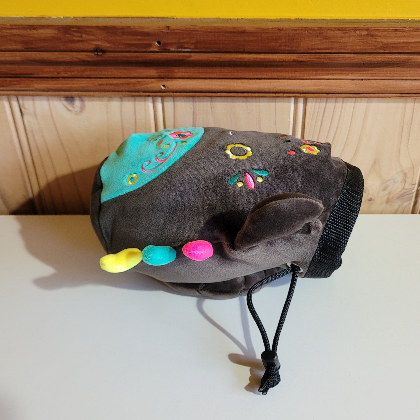 Embroidered Sugar Skull Scorpion Rock Climbing Chalk Bag