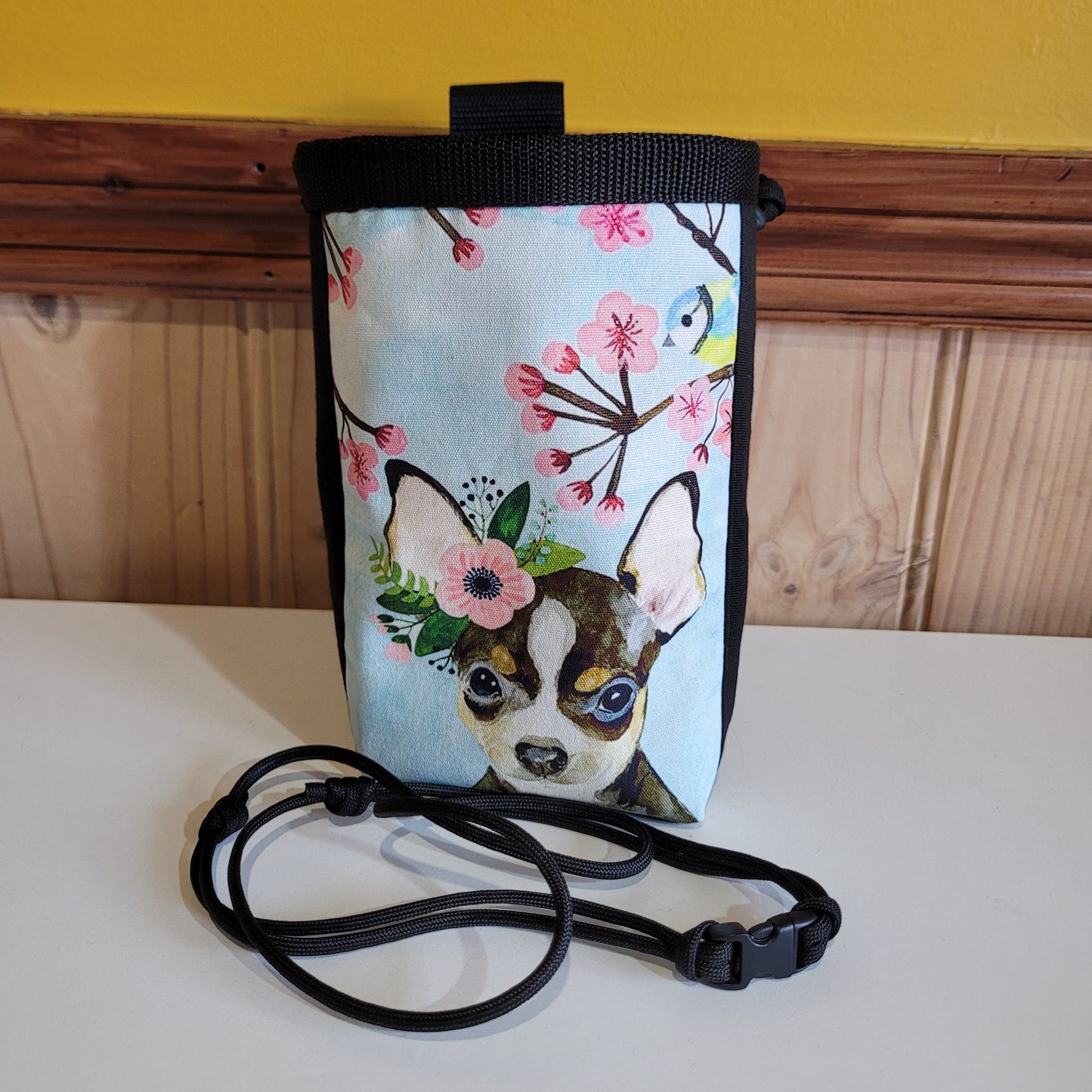 Flower Chihuahua Rock Climbing Chalk Bag