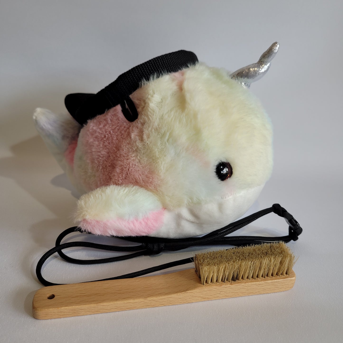Narwhal Chalk Bag β Plush Animal Chalk Bag with Drawstring Closure β Optional Waist Belt & Chalk Brush