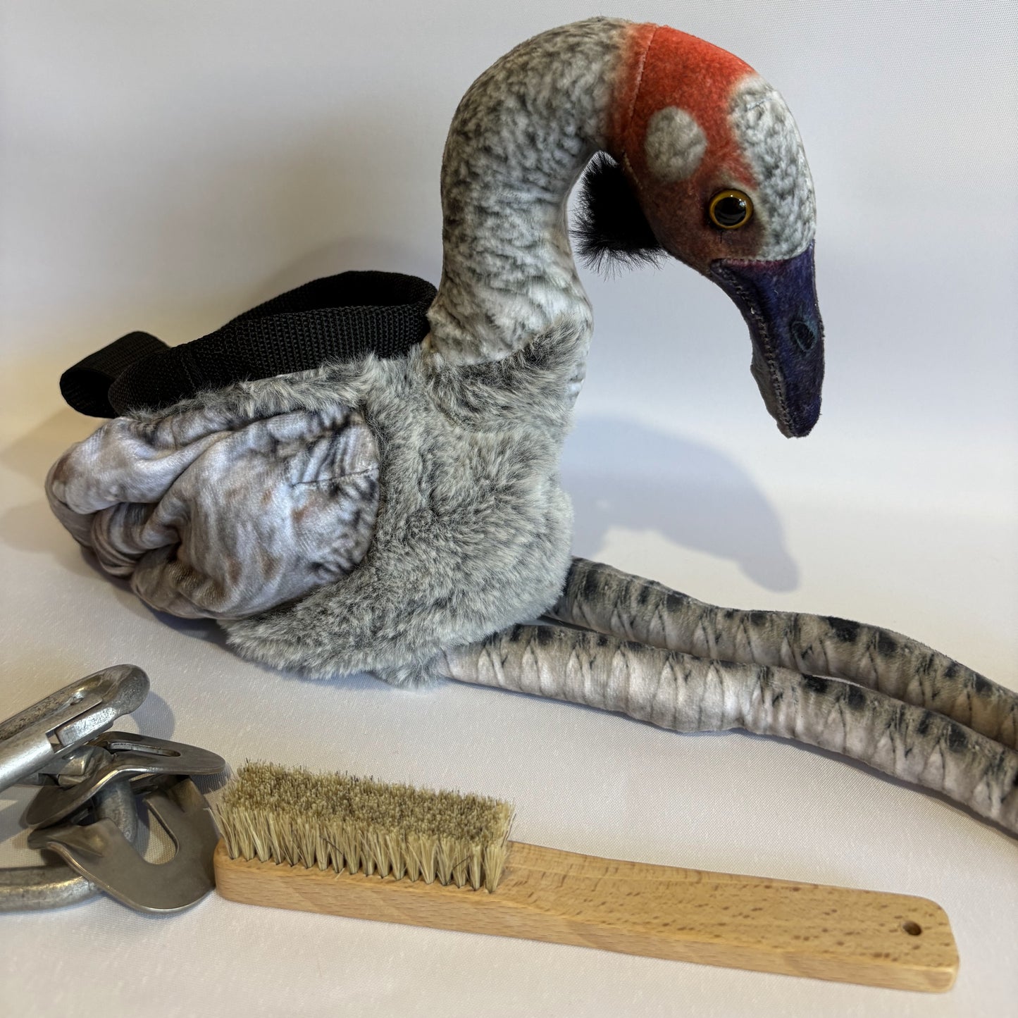 Brolga Chalk Bag – Plush Australian Bird Climbing Chalk Bag | Unique Animal Chalk Bag for Climbing & Bouldering | Optional Belt & Brush