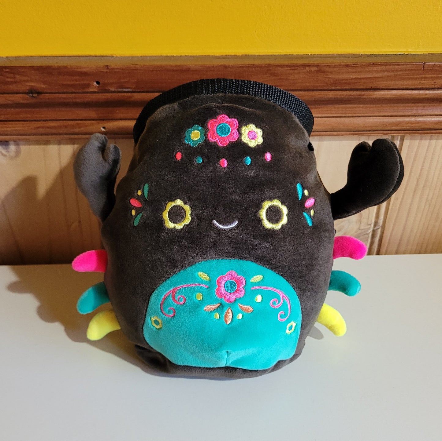 Embroidered Sugar Skull Scorpion Rock Climbing Chalk Bag