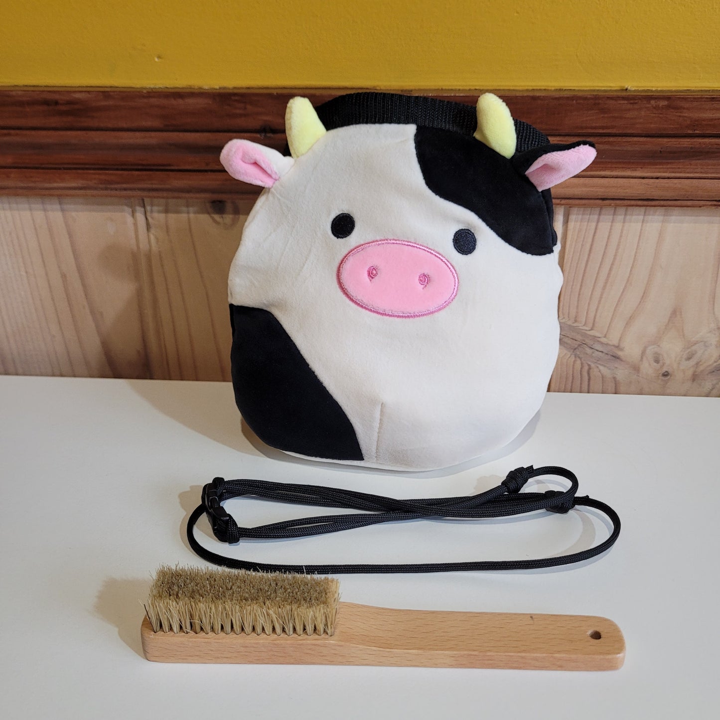 Black and White Cow Rock Climbing Chalk Bag