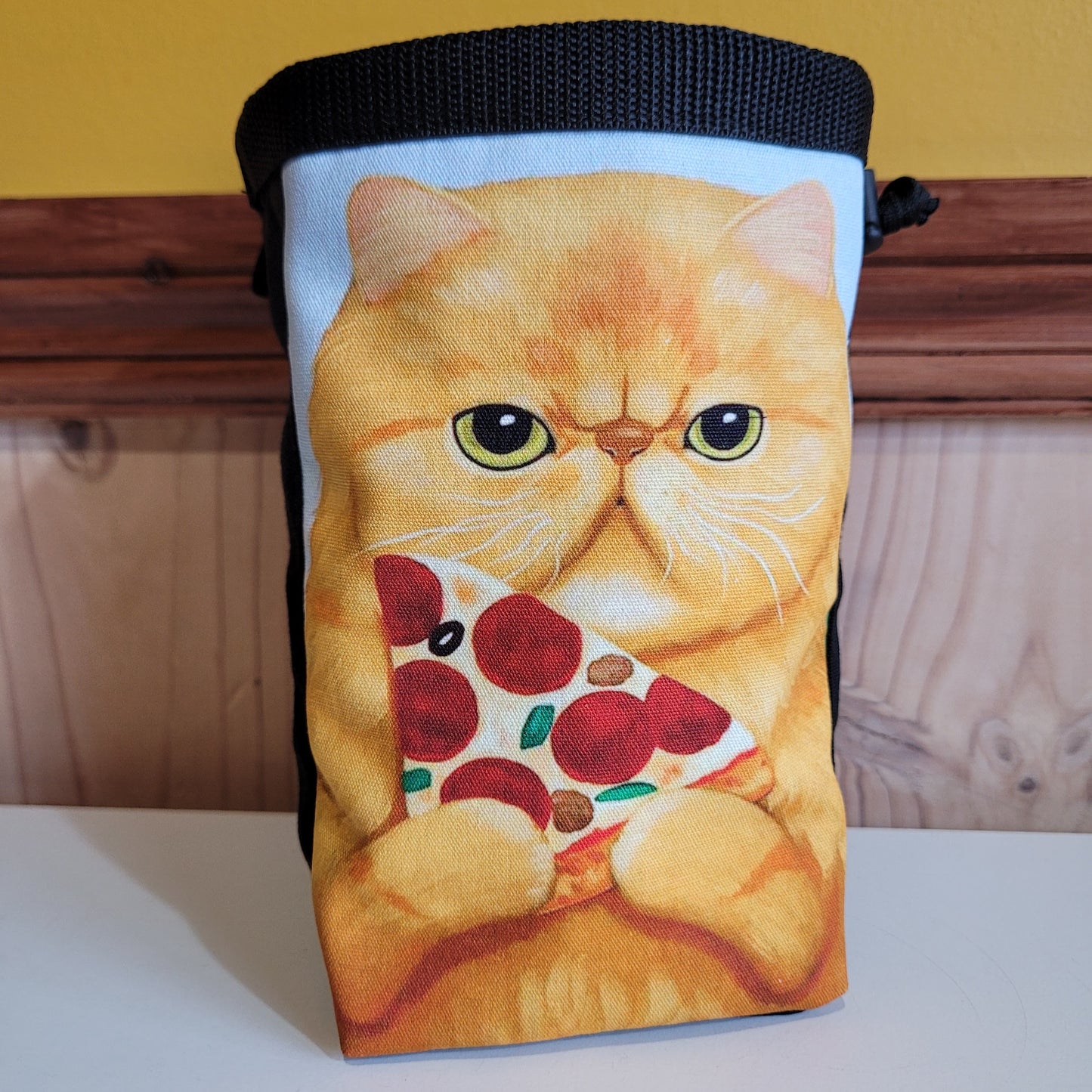 Grumpy Cat with Pizza Rock Climbing Chalk Bag