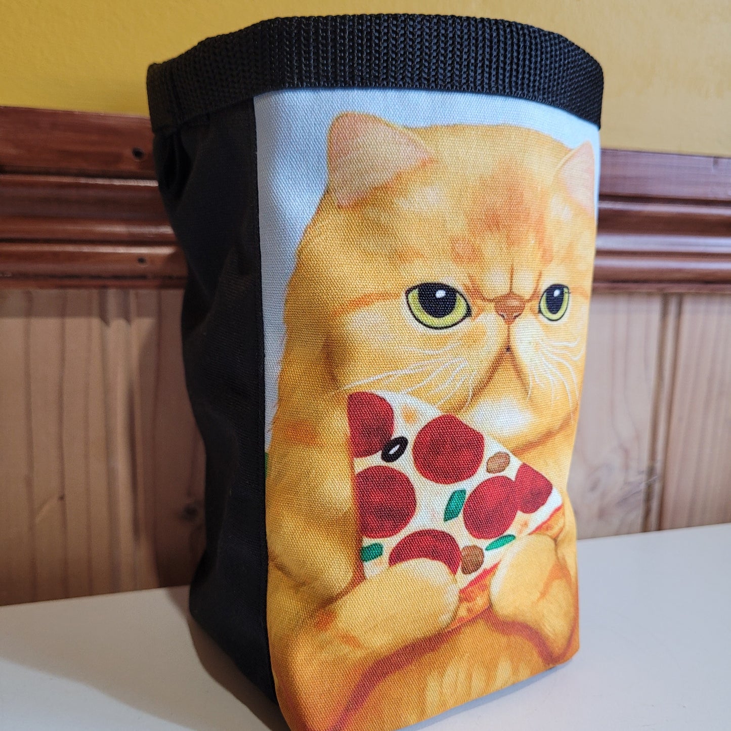 Grumpy Cat with Pizza Rock Climbing Chalk Bag