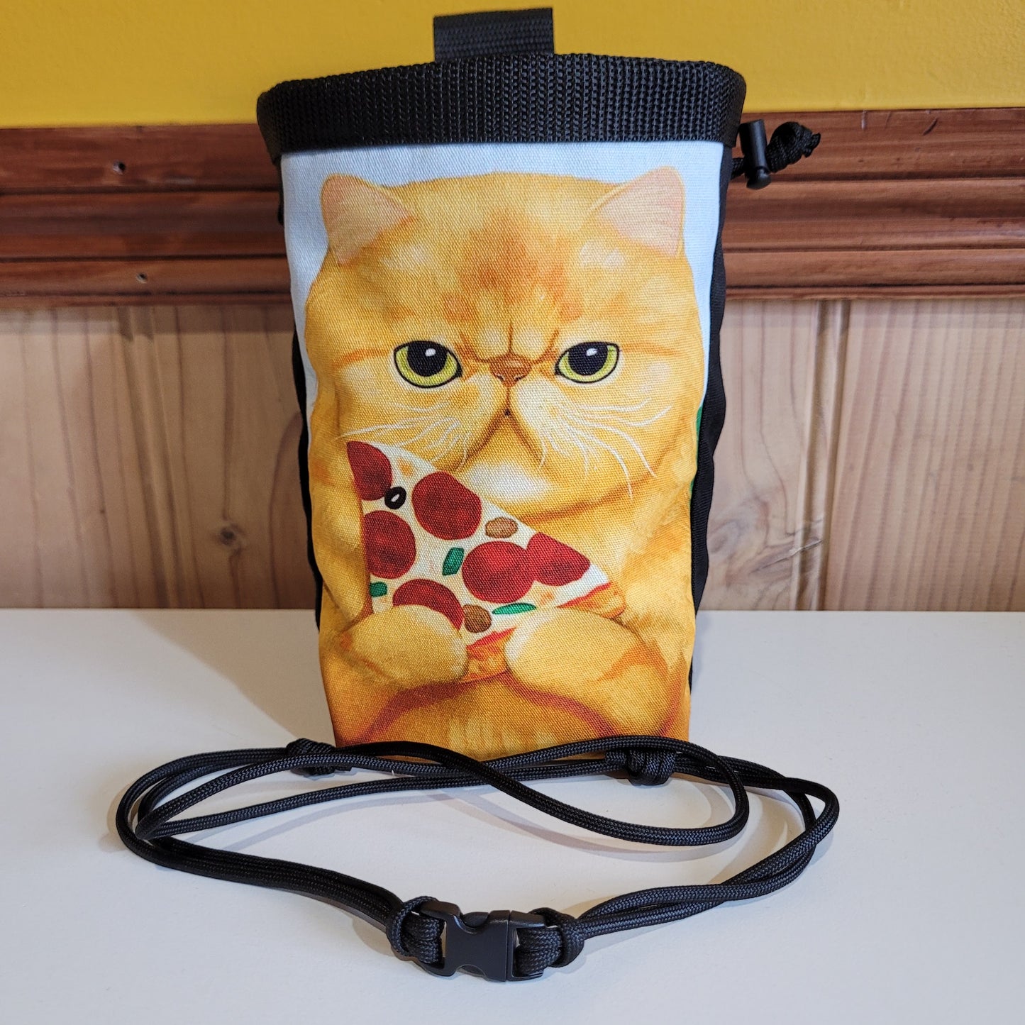 Grumpy Cat with Pizza Rock Climbing Chalk Bag