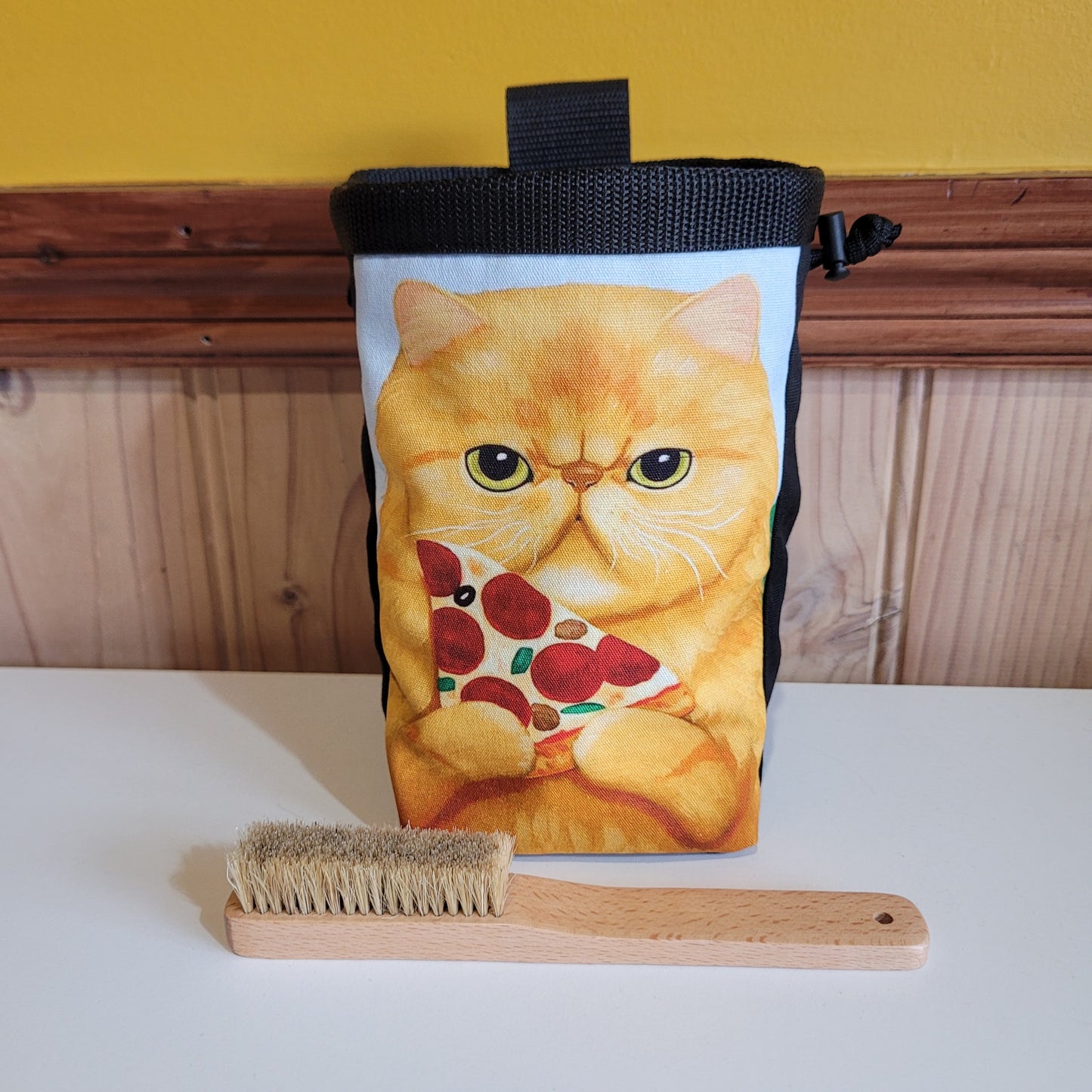Grumpy Cat with Pizza Rock Climbing Chalk Bag