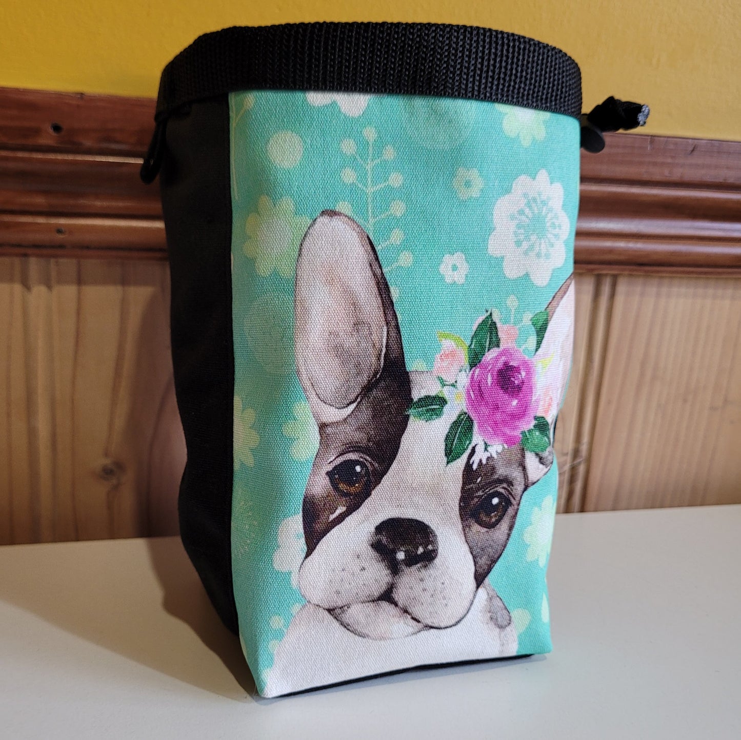 French Tea Rose Boxer Rock Climbing Chalk Bag