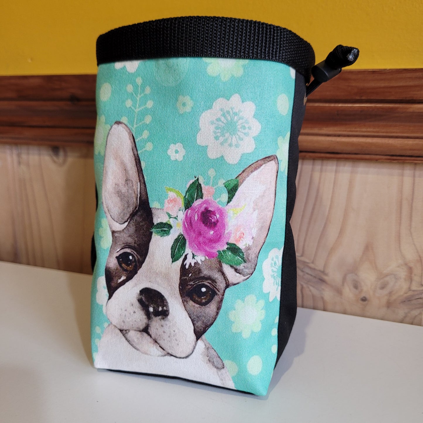 French Tea Rose Boxer Rock Climbing Chalk Bag