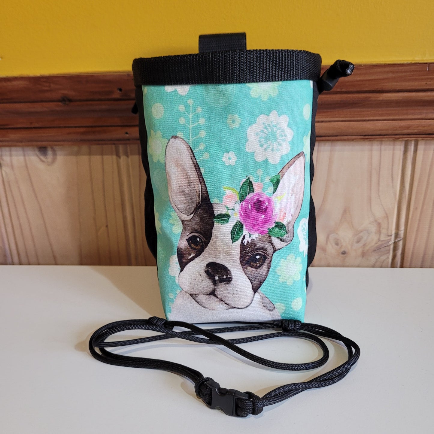 French Tea Rose Boxer Rock Climbing Chalk Bag