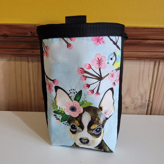 Flower Chihuahua Rock Climbing Chalk Bag