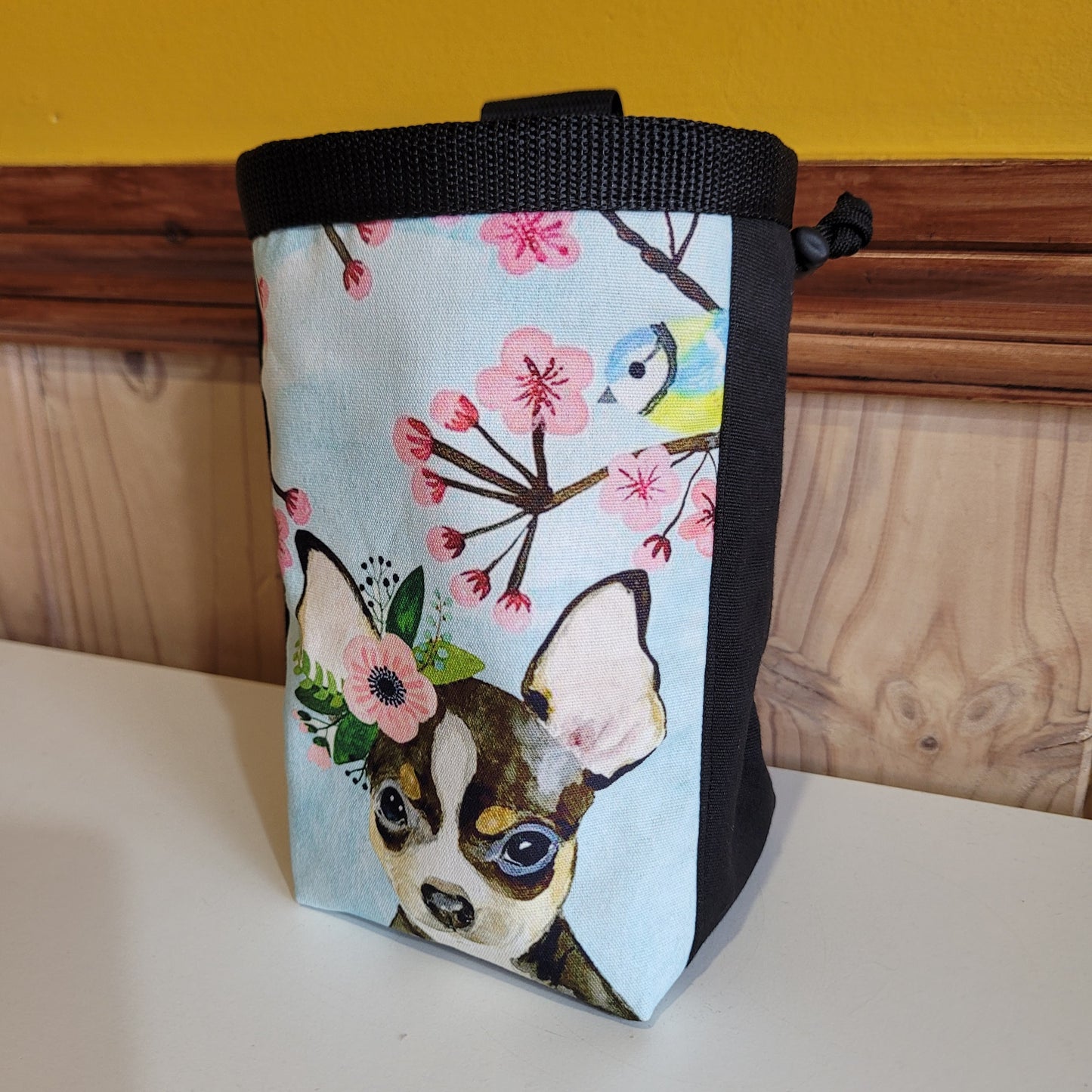 Flower Chihuahua Rock Climbing Chalk Bag