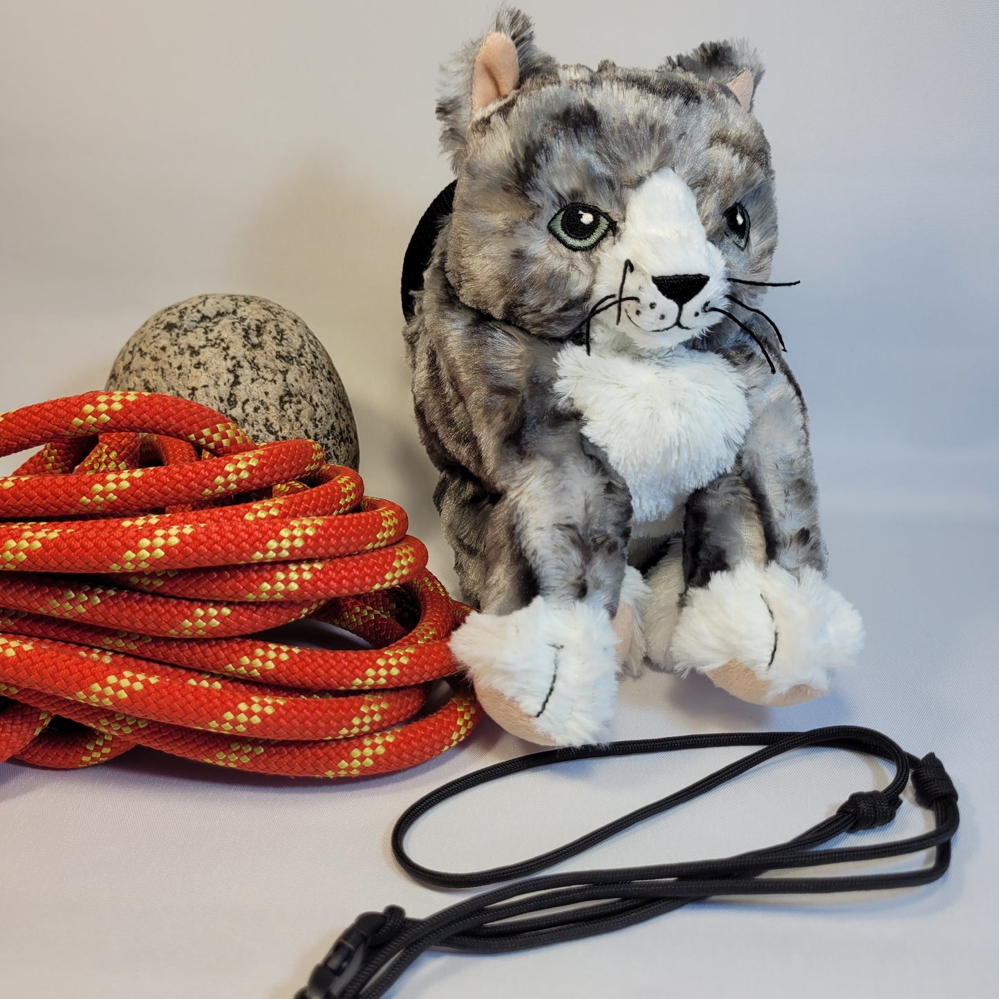 Grey Tabby Kitty Cat Rock Climbing Chalk Bag