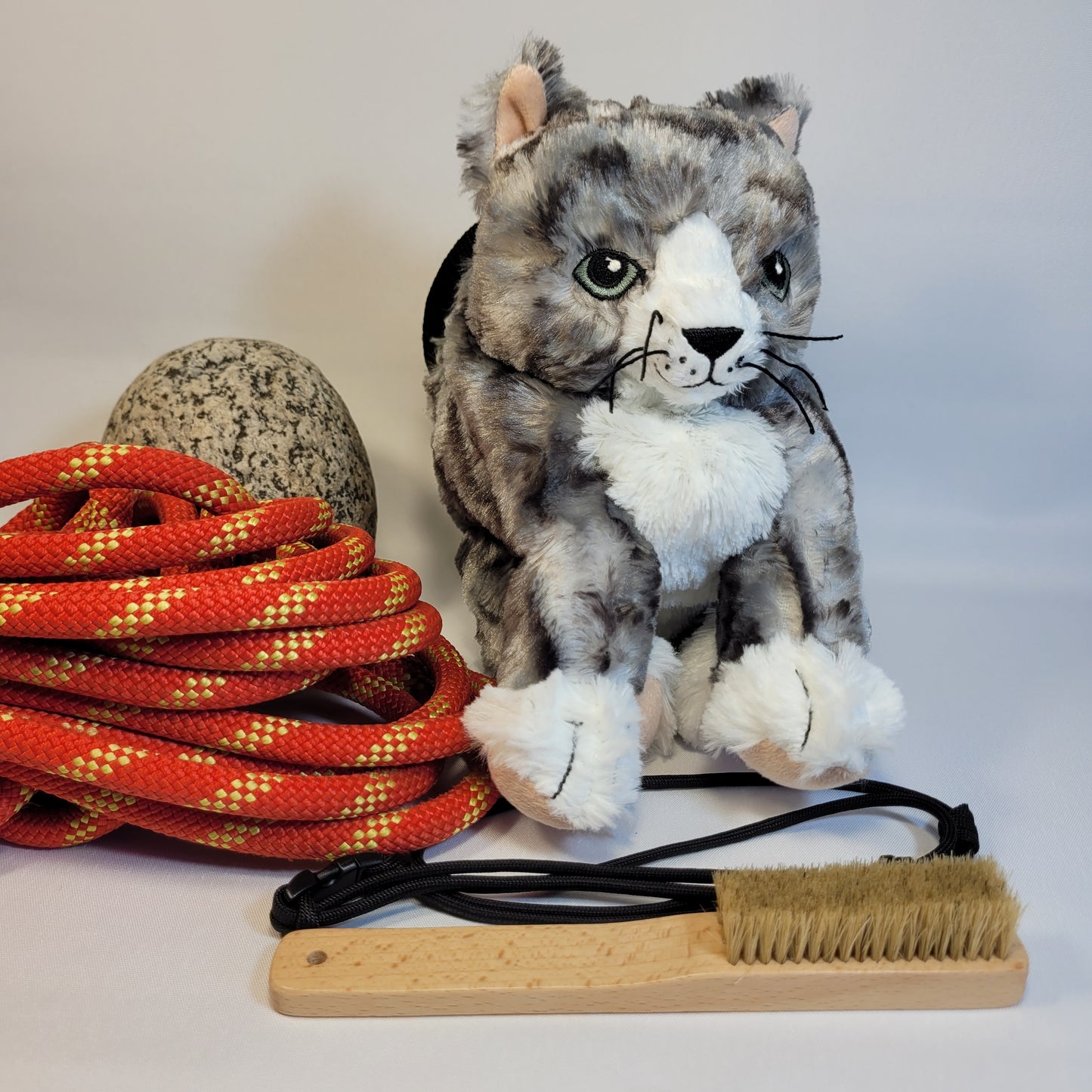 Grey Tabby Kitty Cat Rock Climbing Chalk Bag