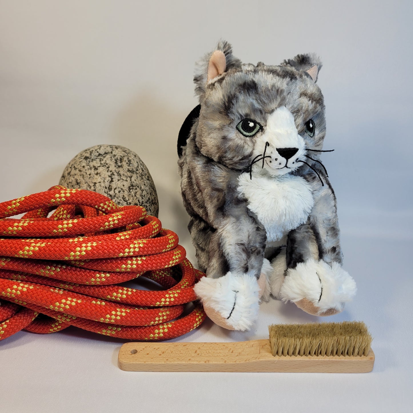 Grey Tabby Kitty Cat Rock Climbing Chalk Bag