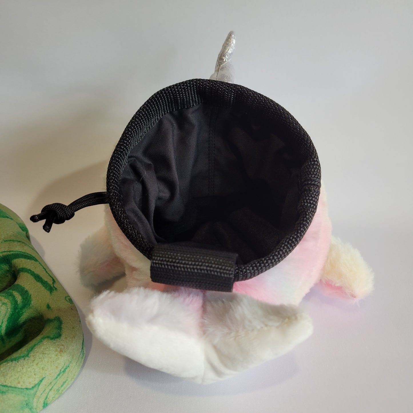 Narwhal Chalk Bag – Plush Animal Chalk Bag with Drawstring Closure – Optional Waist Belt & Chalk Brush