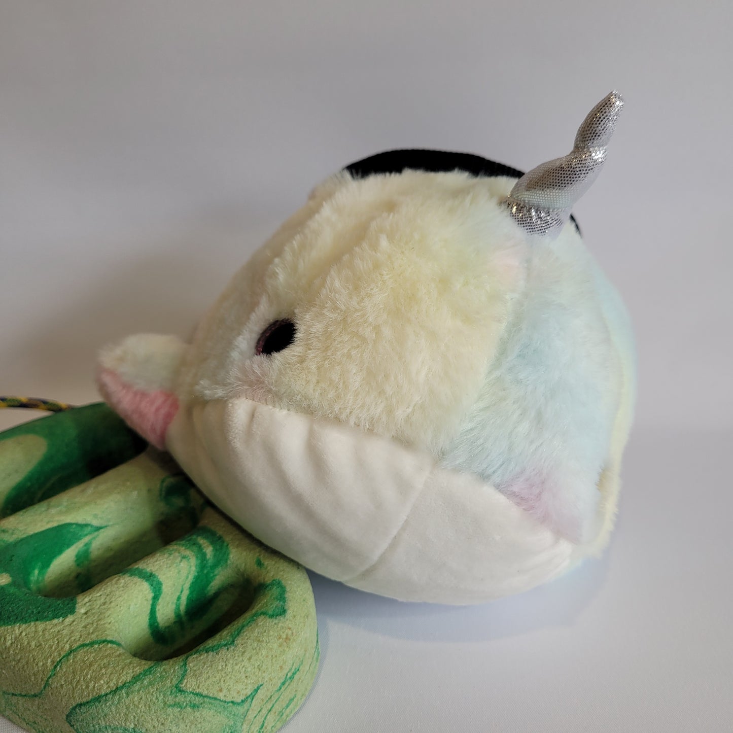 Narwhal Chalk Bag – Plush Animal Chalk Bag with Drawstring Closure – Optional Waist Belt & Chalk Brush