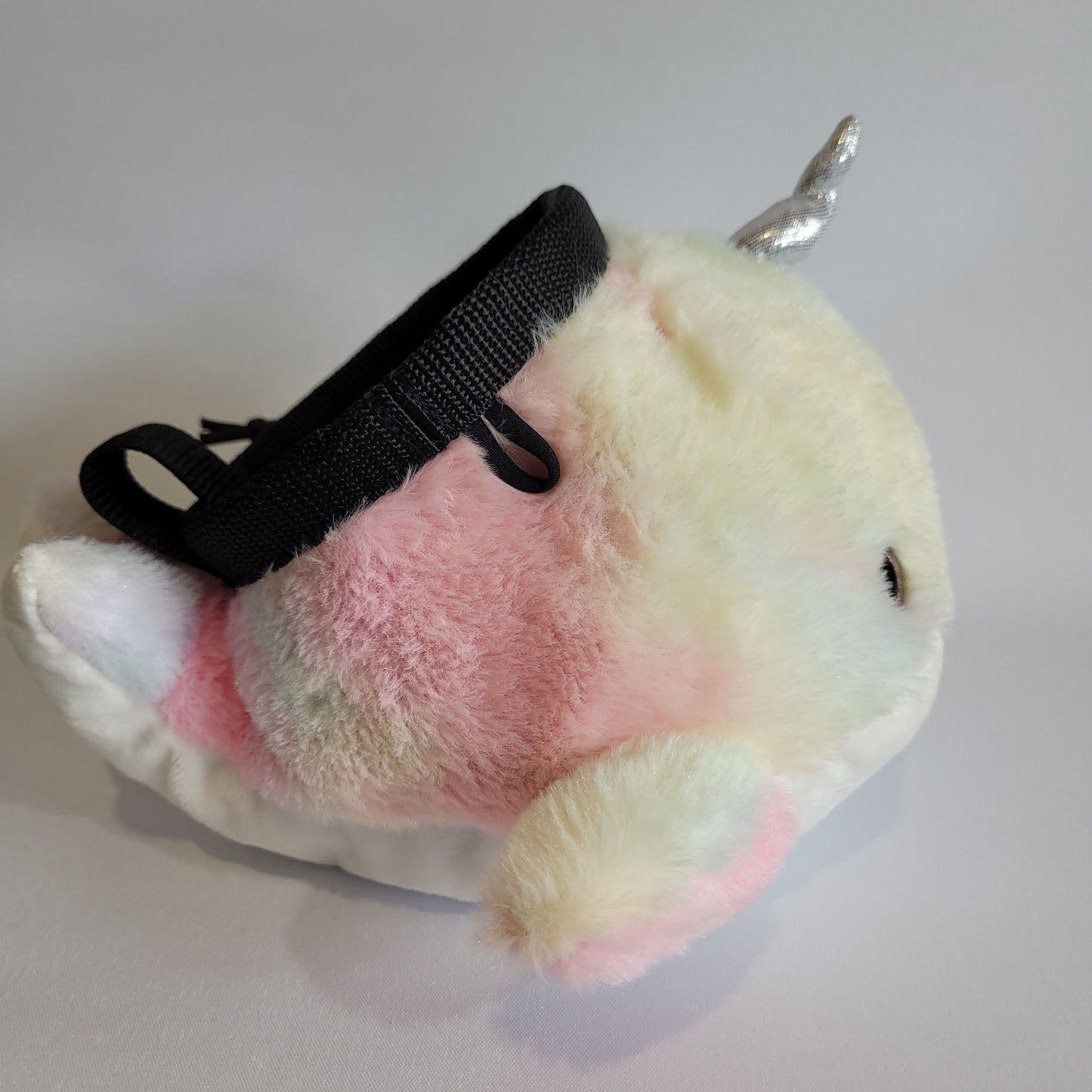 Narwhal Chalk Bag – Plush Animal Chalk Bag with Drawstring Closure – Optional Waist Belt & Chalk Brush