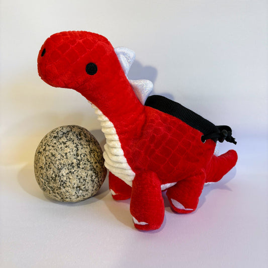 Red Dinosaur Rock Climbing Chalk Bag