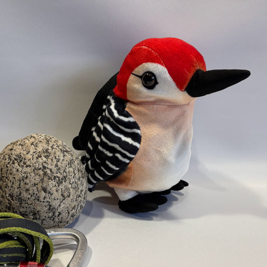 Handmade Red-Bellied Woodpecker Plush Rock Climbing Chalk Bag