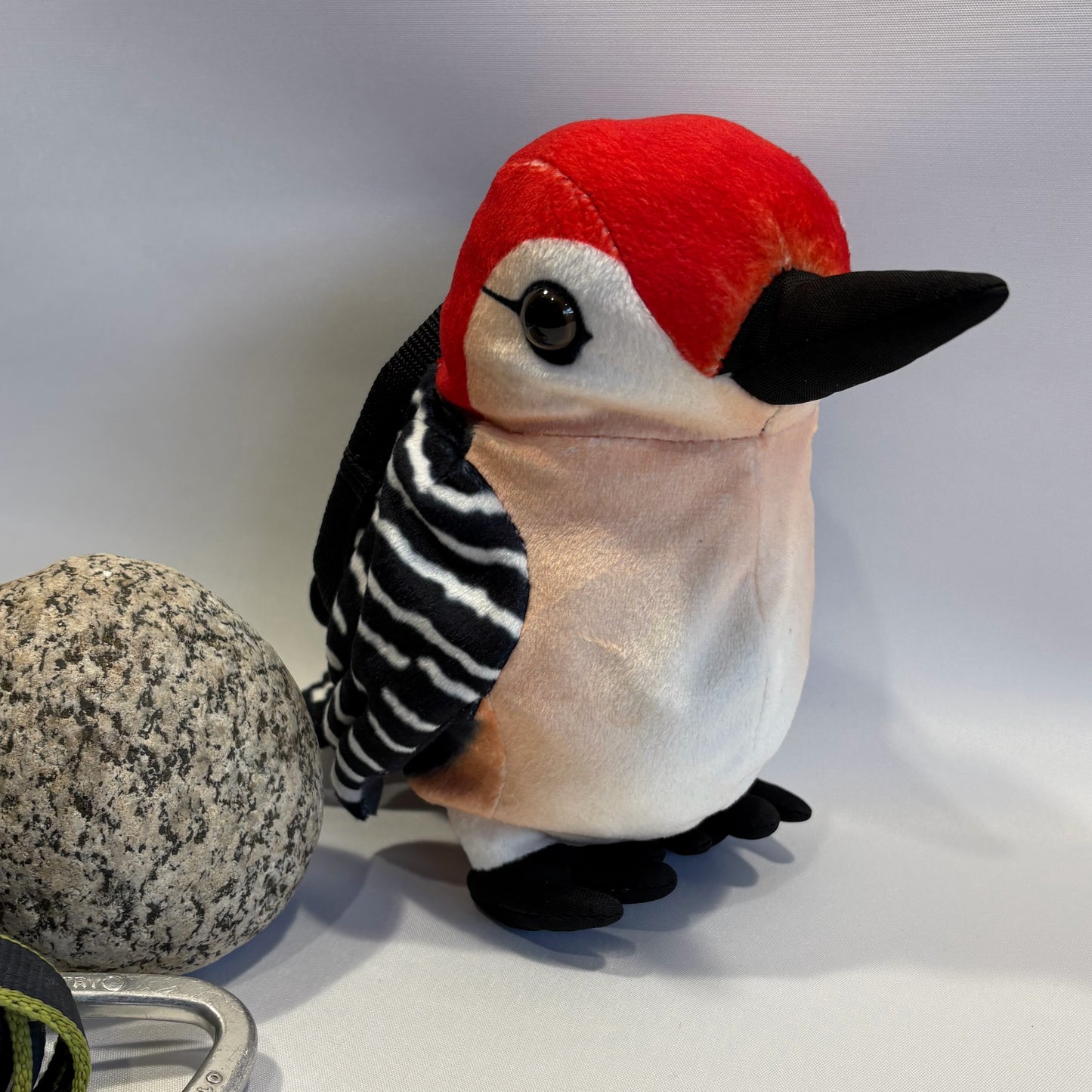 Handmade Red-Bellied Woodpecker Plush Rock Climbing Chalk Bag