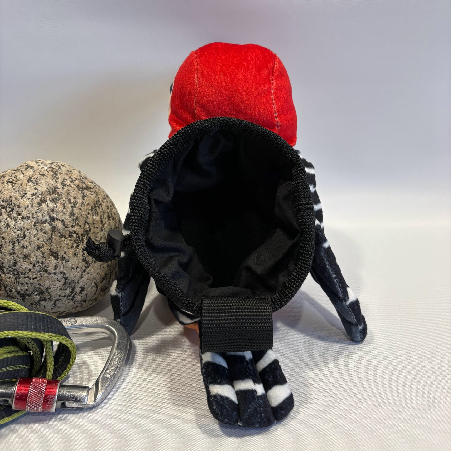 Handmade Red-Bellied Woodpecker Plush Rock Climbing Chalk Bag