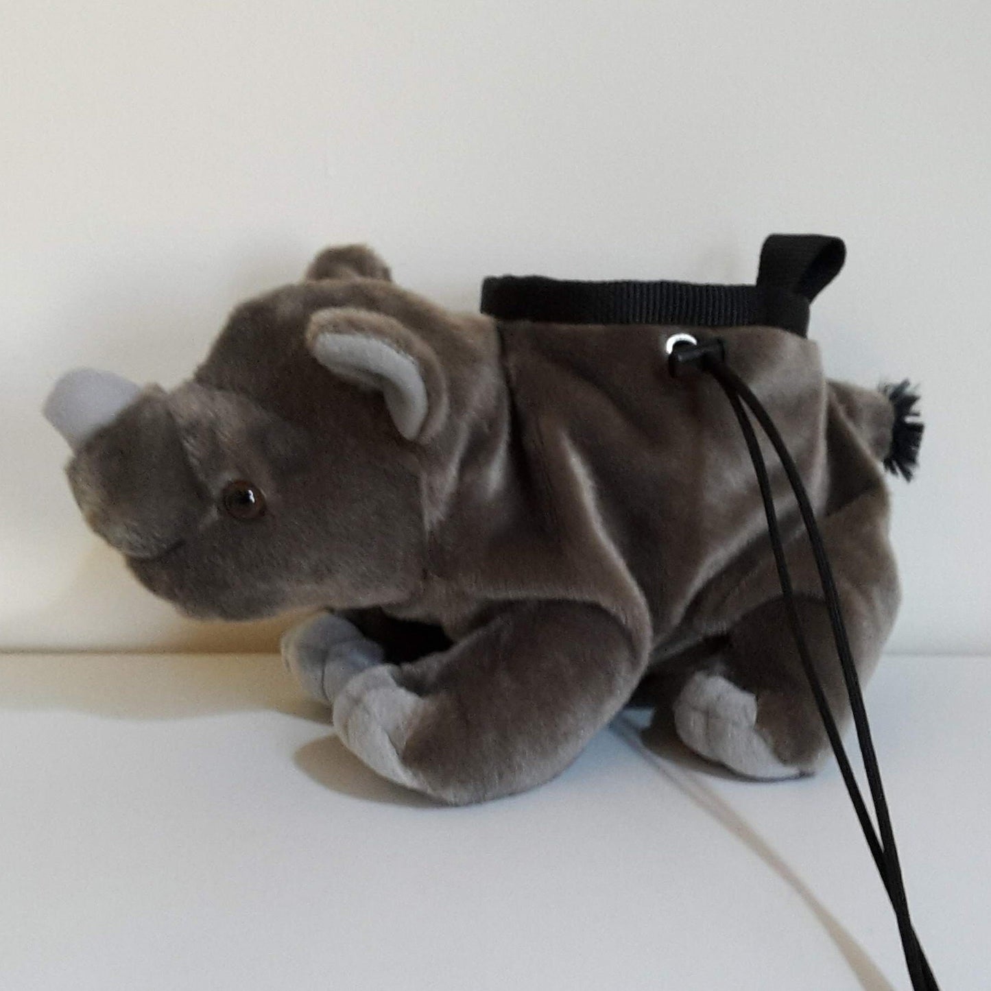 Rhino Chalk Bag for Climbing | Plush Animal Chalk Bag for Bouldering | Climbing Gift | Handmade Chalk Bag | Rhino Climbing Accessory
